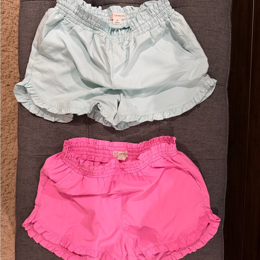 Crewcuts Pink and Light Blue Ruffle Shorts Set